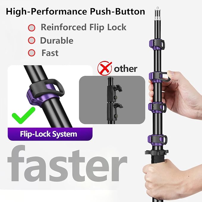 FreeSea Photography Aluminum Light Stand 83in/210cm, Travel Tripod - Image 5