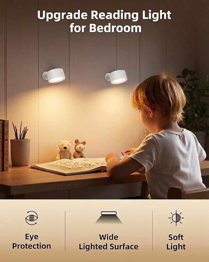 LED Wall Mounted Lights, Rechargeable Wall Sconces - Image 3