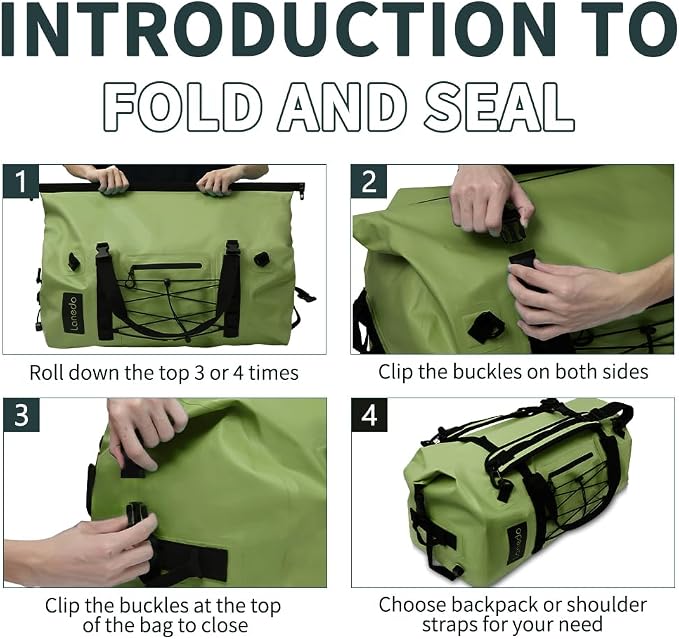 80L Dry Bag Large Waterproof Bag Roll-Top Heavy Duty Fishing Duffel Bag - Image 6
