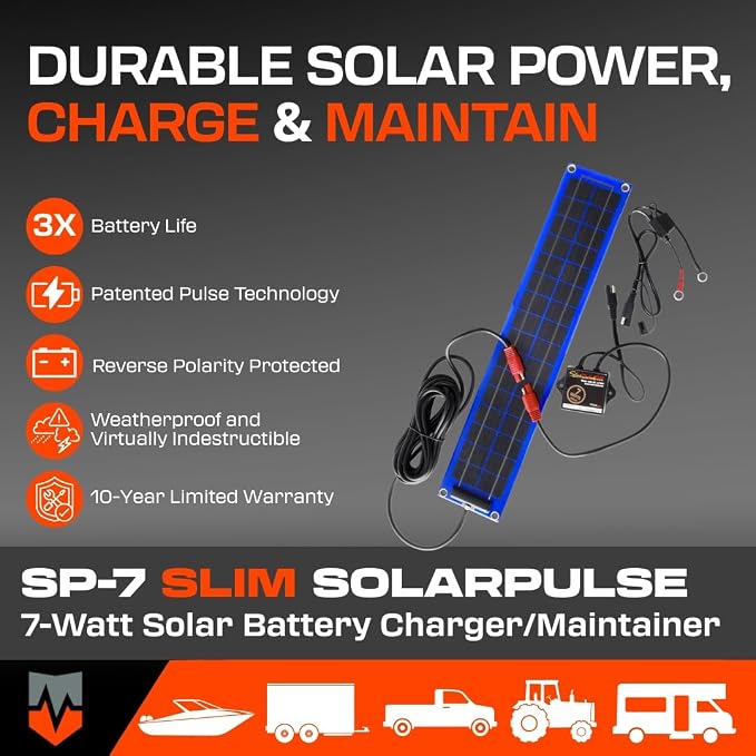 PulseTech SolarPulse SP-7 Slim Design Solar Battery Charger Maintainer - Image 4