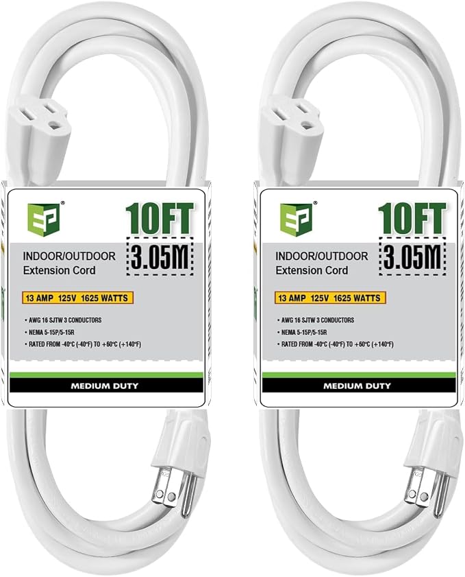 EP 2 Pack 10 Ft Outdoor Extension Cord by ENERGYPRO