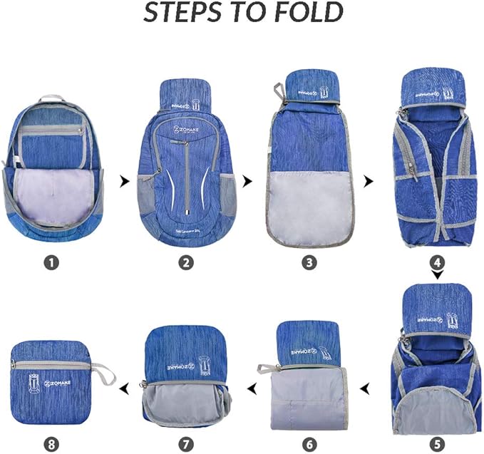 ZOMAKE 25L Ultra Lightweight Packable Backpack, Foldable Hiking Backpacks Water - Image 6