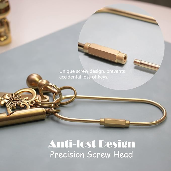CMVFYL Gold Brass Key Rings, Purse Bag Charms - Image 3