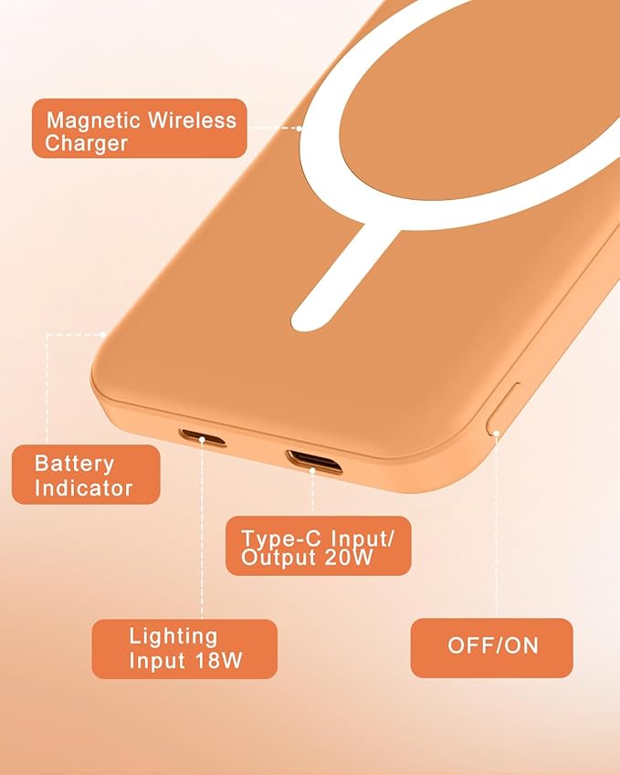 podoru for Magnetic Battery Pack, 5000mAh Magnetic Power Bank - Image 5