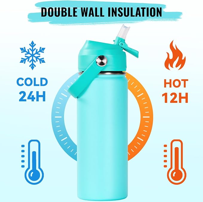 Fijinhom 18oz Insulated Stainless Steel Water Bottle, Wide Mouth Double Wall - Image 4
