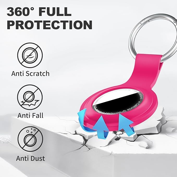 Linsaner Case for AirTag 2nd Gen & 1st Gen, Silicone Holder Keychain Key Ring - Image 2