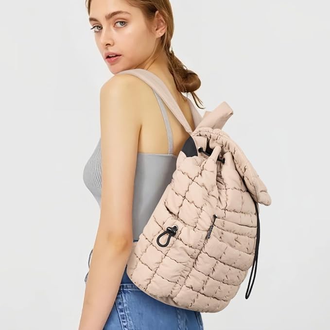 CLUCI Puffy Quilted Backpack Purse - Image 7