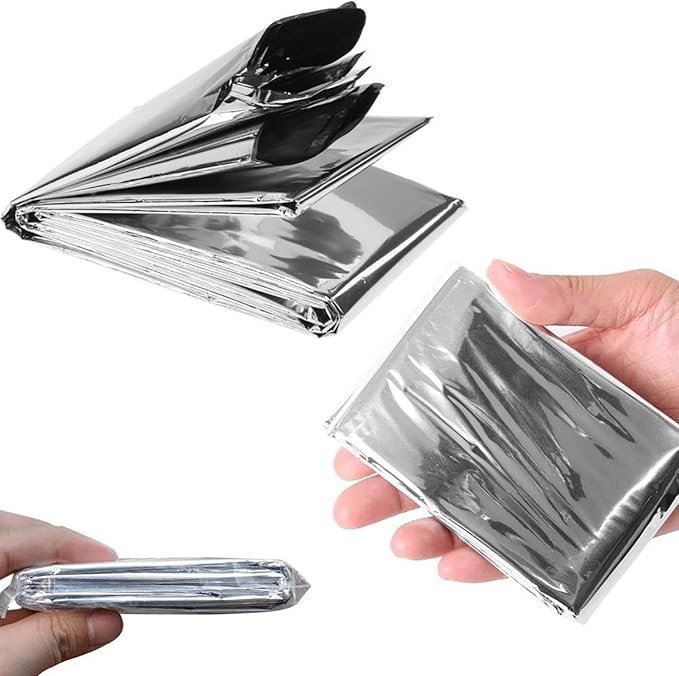 Emergency Foil Blanket Silver, Survival Thermal Mylar Blankets Individually - Image 8