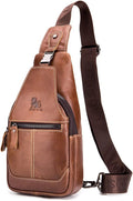 Hebetag Leather Sling Bag Crossbody Backpack by Hebetag