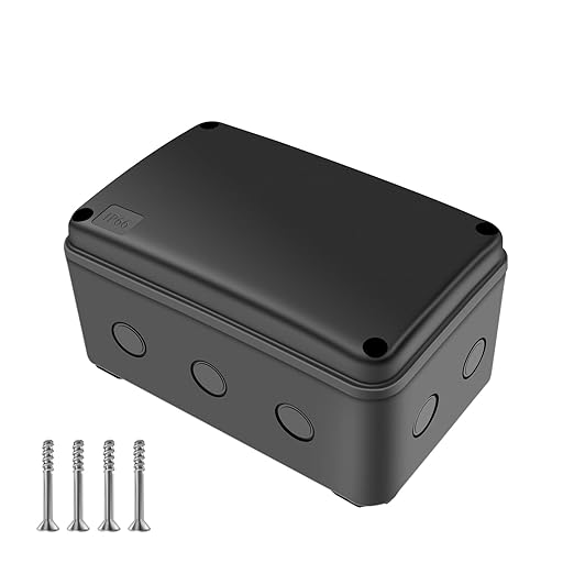 Nineleaf Black Waterproof Outdoor Electrical Box, 1PK Plastic Junction Box by NineLeaf