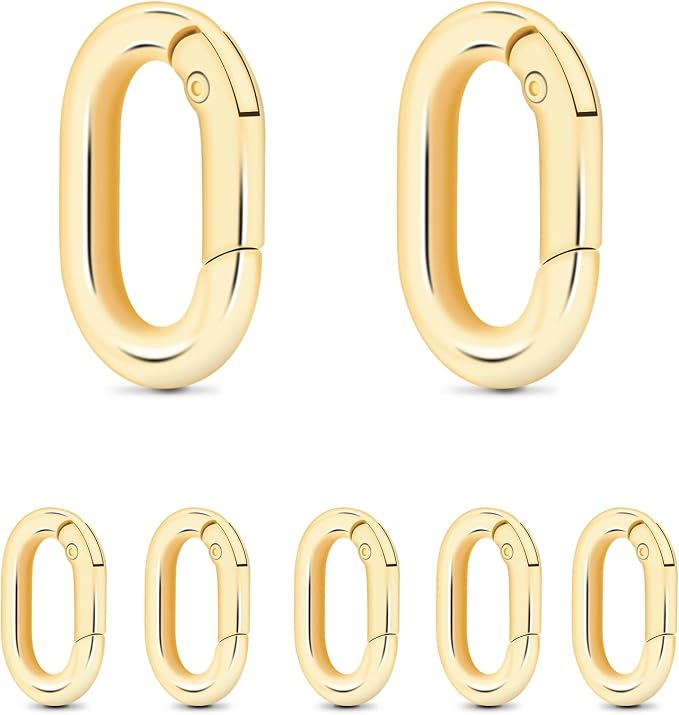 10Pack 3/4 Inch Small Oval Carabiner, Metal Spring Tiny Carabiner Clips by CooBigo