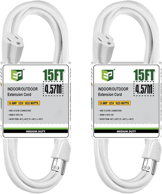 EP 2 Pack 15 Ft Outdoor Extension Cord by ENERGYPRO