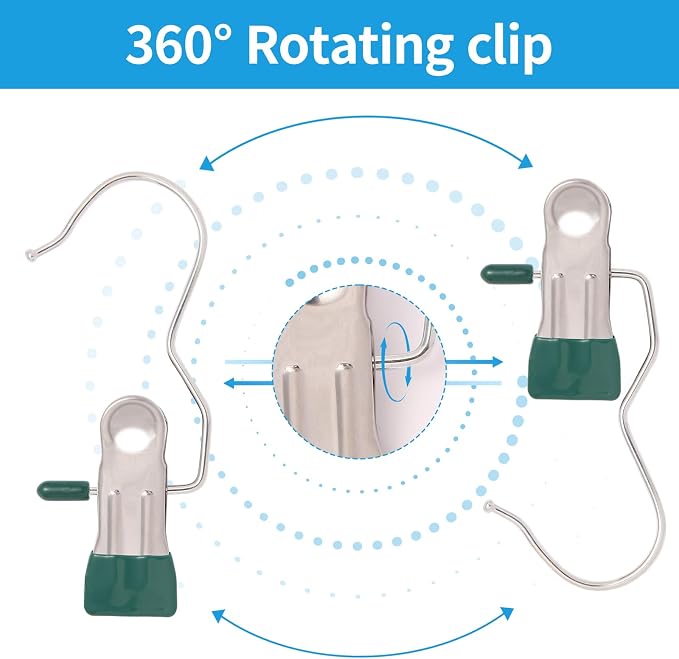 30 Pack Heavy Hanger Clips for Closet, Laundry Hooks Hanging Clips with - Image 5