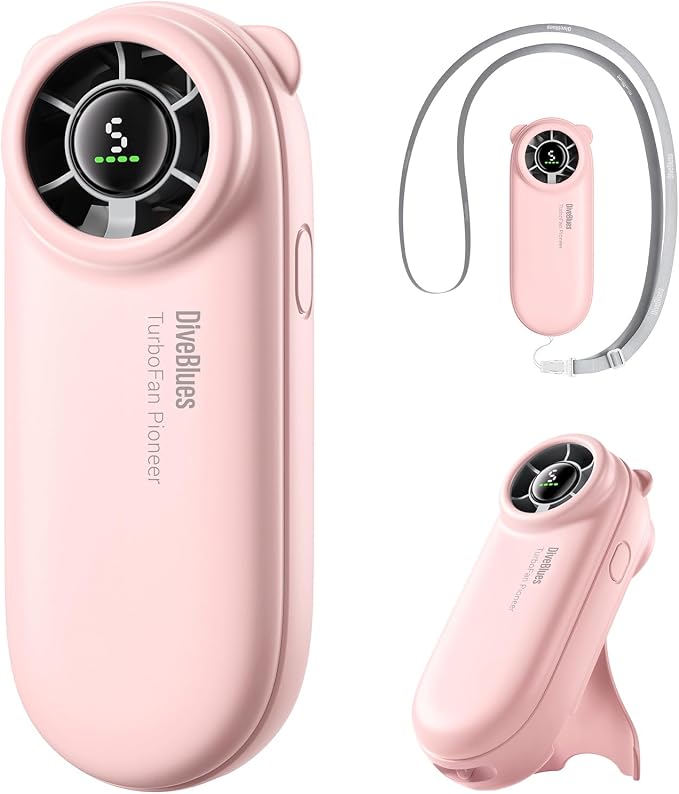 Diveblues TurboBear Portable Handheld Turbo Fan, 5 Gear Wind, Travel Essentials by Diveblues