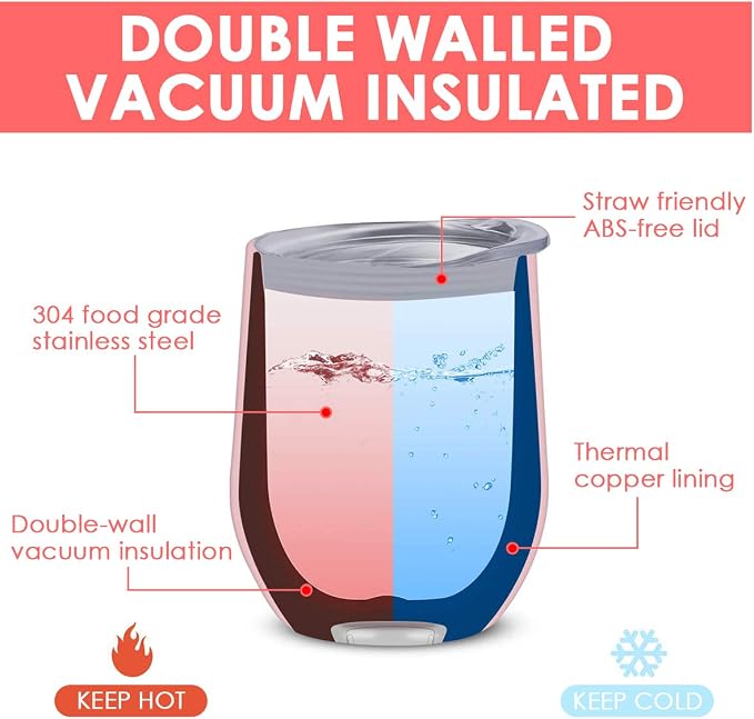 6 Pack 12 oz Stainless Steel Stemless Wine Tumbler - Image 2