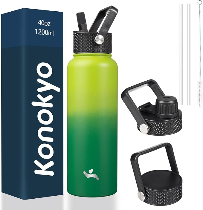Konokyo 40oz Insulated Water Bottle Stainless Steel Sport Bottles by Konokyo