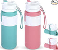 LemonRoad 2 Pcs 26 oz Silicone Collapsible Water Bottle, Portable Foldable by Unknown