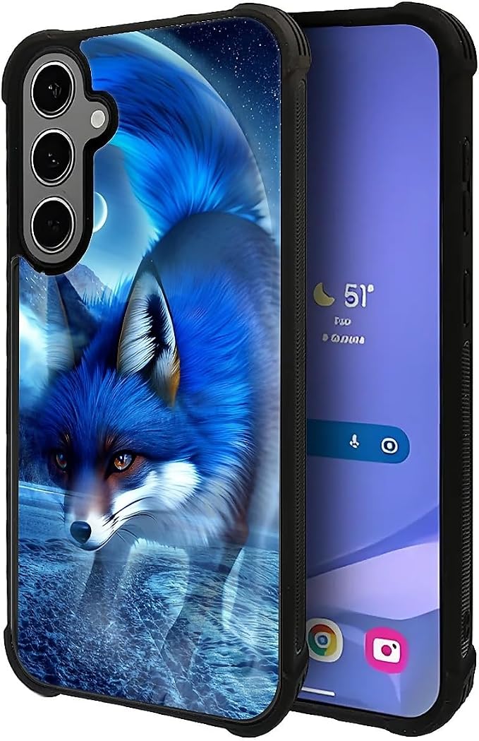 for Samsung Galaxy S24 S25 Plus Case, Snowy Mountain Fox Lake Pattern Graphic - Image 3