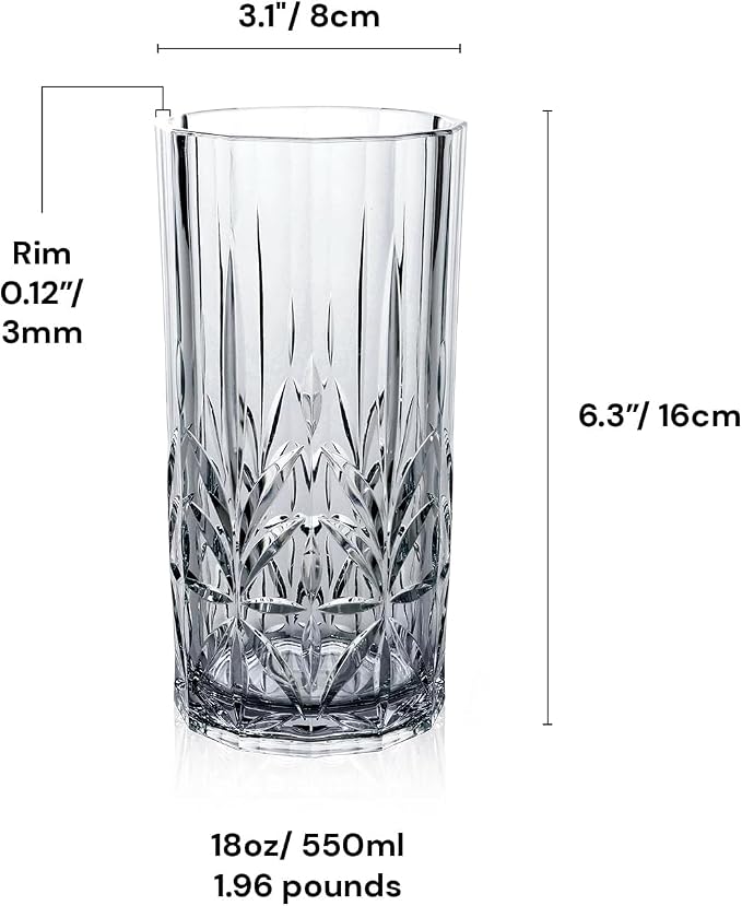 BELLAFORTE Shatterproof Tritan Tall Tumbler Set of 4, 18oz - Image 5