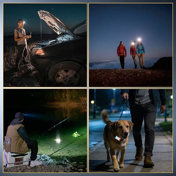 LED Headlamp Rechargeable Type-C, 2 Pack Super Bright Head Lamps, 8 Modes Clip - Image 7