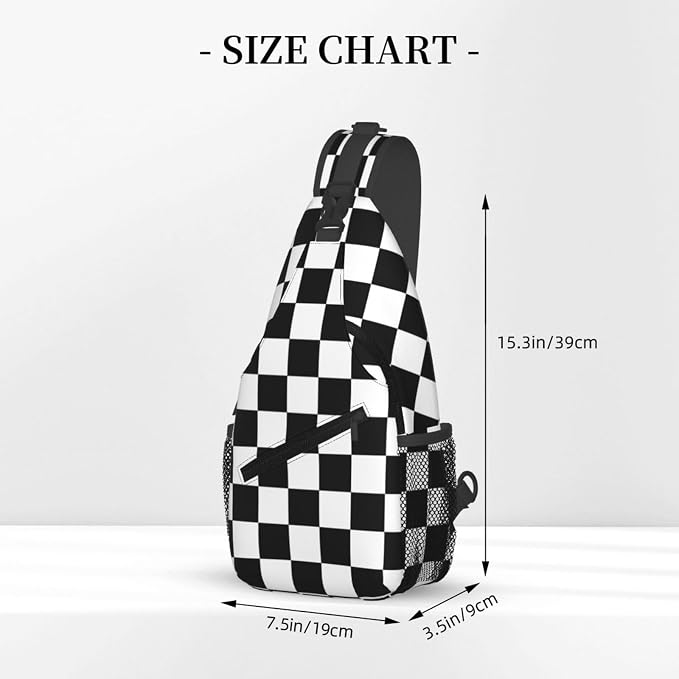 Checkered Crossbody Sling Bags for Women Men Checkerboard - Image 2