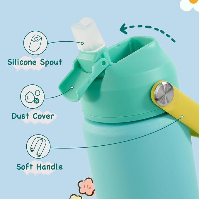 Kerilyn 12oz Kids Water Bottle, Stainless Steel Insulated Water Bottle - Image 3