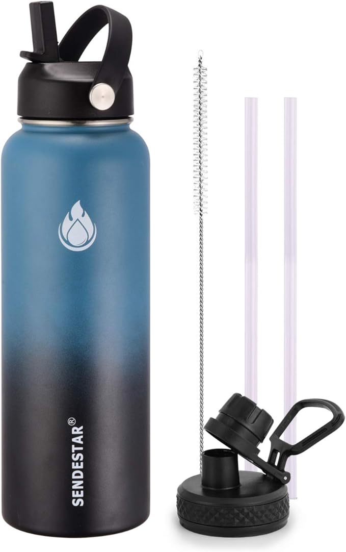 SENDESTAR Water Bottle 40oz Double Wall Vacuum Insulated Leak Proof Stainless by Sendestar