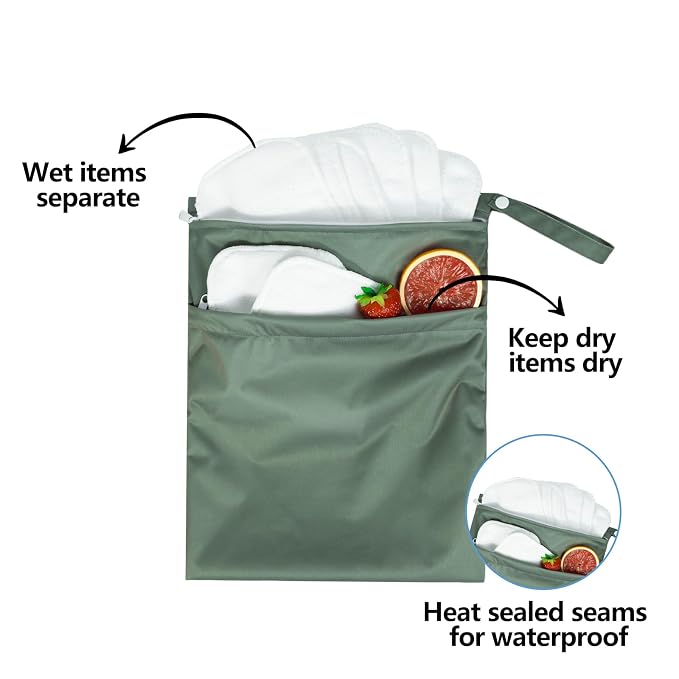 ALVABABY 2pcs Waterproof Wet Dry Bags, Reusable - Image 3
