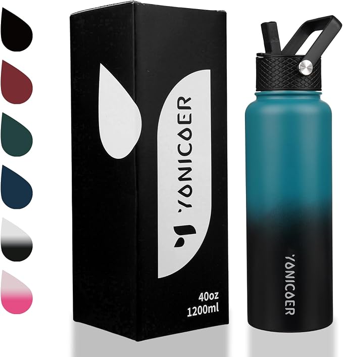 Insulated Water Bottle 40oz, Triple Wall Vacuum Stainless Steel, Leak Proof & - Image 7