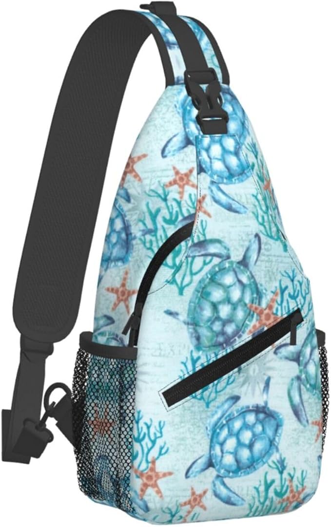 Sea Turtle Sling Backpack for Women Men - Image 2