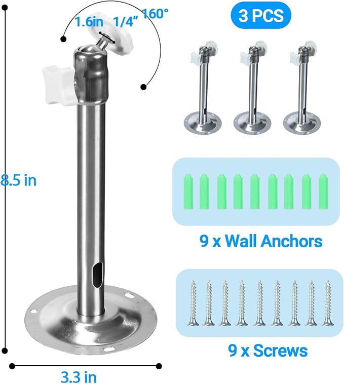 3PCS Stainless Steel Extremely Long 8.5 in Camera Mount - Image 2