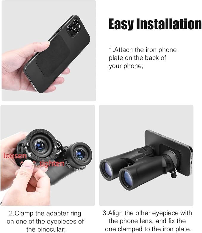 Cell Phone Photography Adapter for Binocular, Universal Smartphone Mount for - Image 6