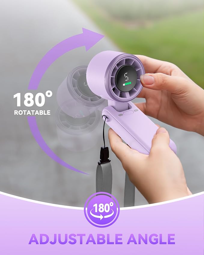 PlayHot Portable Handheld Turbo Fan, 5-Speed Personal Fans, 5000mAh - Image 8