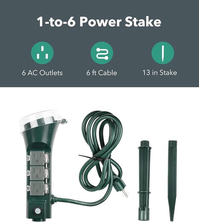 BN-LINK Outdoor 6ft Extension Cord Power Stake - Image 5
