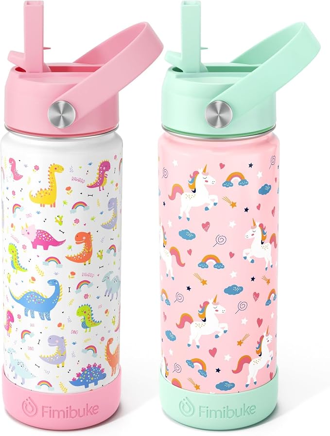 Fimibuke Kids Insulated Water Bottle, 18oz BPA FREE Kid Cup by Fimibuke