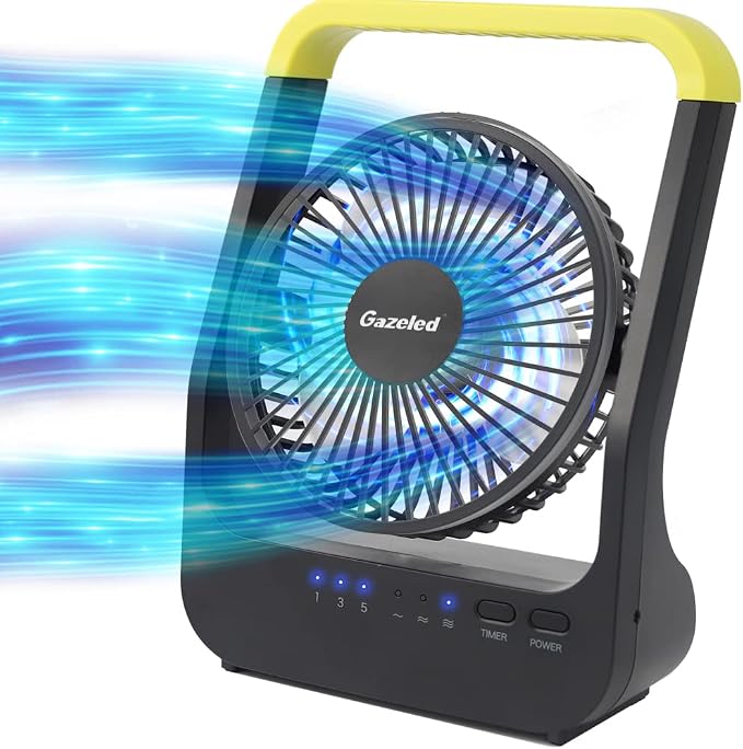 Gazeled Battery Powered Fan, Long Lasting Battery Operated Fans by Gazeled