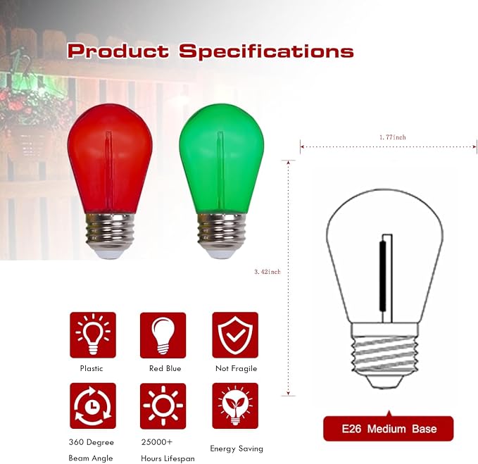 Jslinter Colored String LED Light Bulbs - Image 2