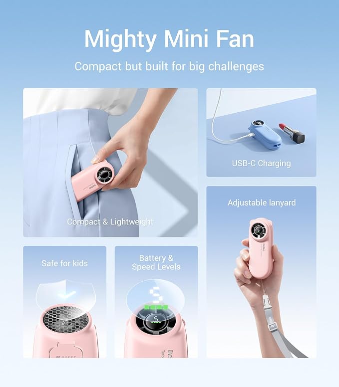 Diveblues TurboBear Portable Handheld Turbo Fan, 5 Gear Wind, Travel Essentials - Image 4
