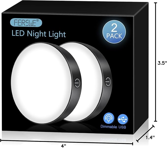 Ferswe Rechargeable Tap Light 6000K, Dimmable Touch Light - Image 9