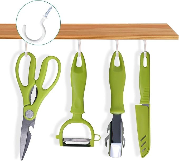 12 Pack Vinyl Coated Ceiling Hooks, Screw-in Mug Hooks - Image 4