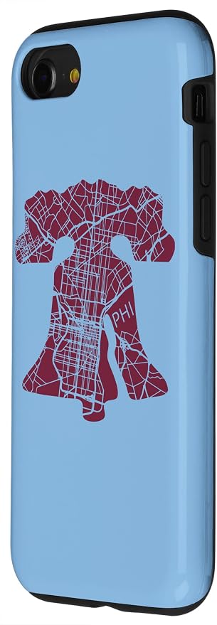Philadelphia Street Map Liberty Bell Vintage Maroon Philly Case - Image 2