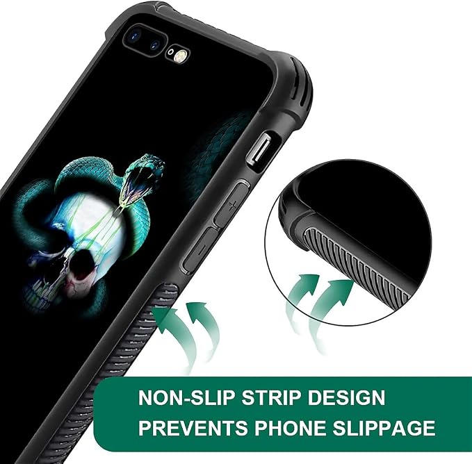 for iPhone 7/8 Case, Skeleton Winding Snake Pattern Graphic Design Girl Boy - Image 5
