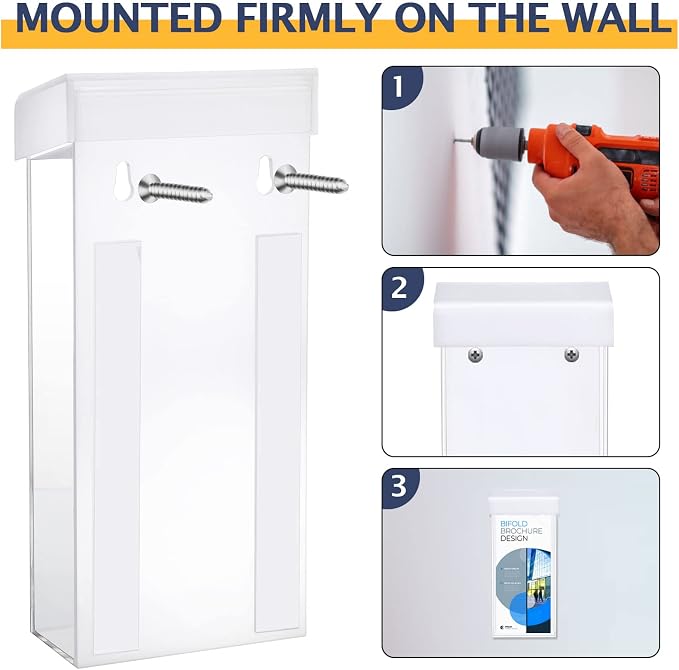 Remerry 1 Pcs Outdoor Brochure Holder 4 x 9 Inch Waterproof Wall Mount - Image 5