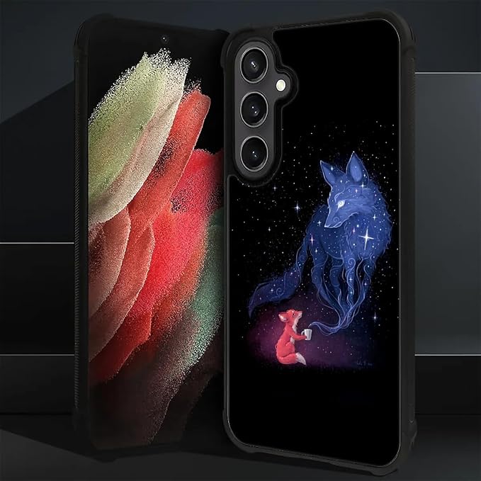 for Samsung Galaxy S23 FE Case, Galaxy Fox Wolf Pattern Graphic Design Girl Boy - Image 3