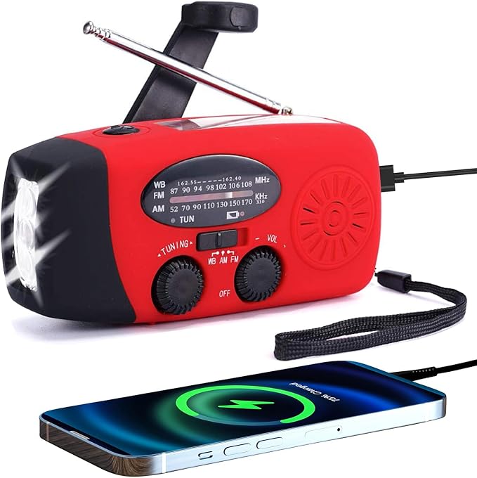 FM/AM/NOAA Weather Radio Hand Crank Self Powered Solar Portable Mini Emergency by emergencyradio