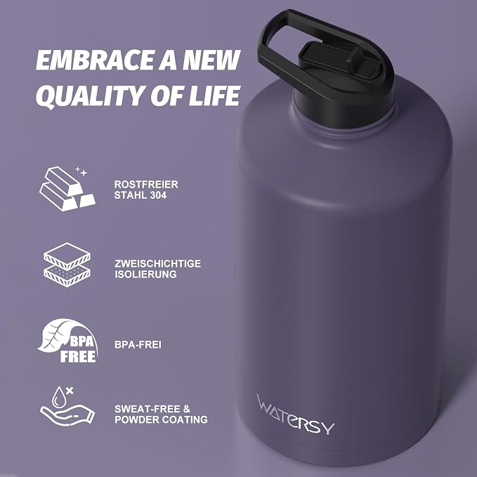 1 Gallon Water Bottle Insulated, BPA Free&Leak Proof, 128oz Stainless Steel - Image 8