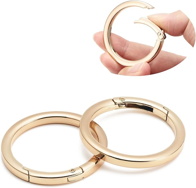 DEVPSISR 4pcs Flat Trigger Spring O Rings, Metal Keychain Ring Round Carabiner by DEVPSISR