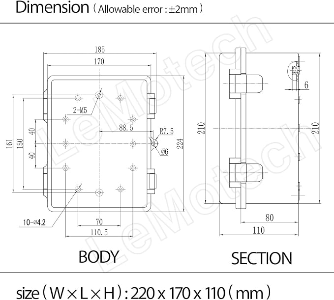 ABS Plastic Dustproof Waterproof IP65 Junction Box Hinged Shell Universal - Image 8