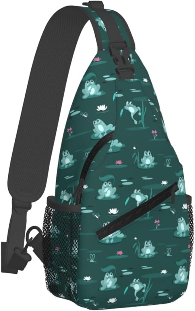 Funny Frogs In The Swamp Sling Bag - Image 2