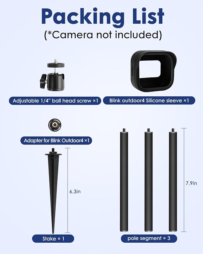 Camera Ground Stake Mount for Blink Outdoor 4/ 2K+, Metal Spike Pole Mount - Image 7